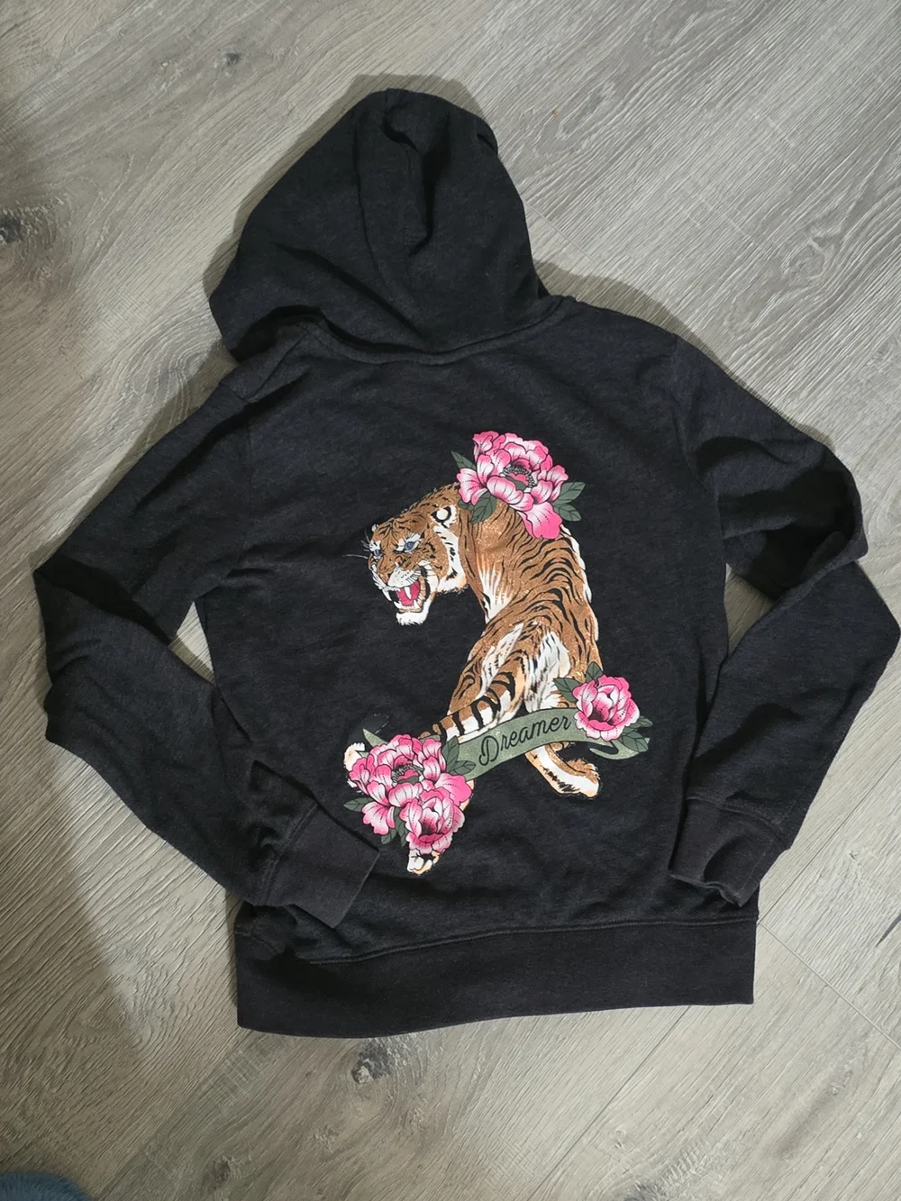 The Children's Place Charcoal Black Floral & Bird Zip Hoodie